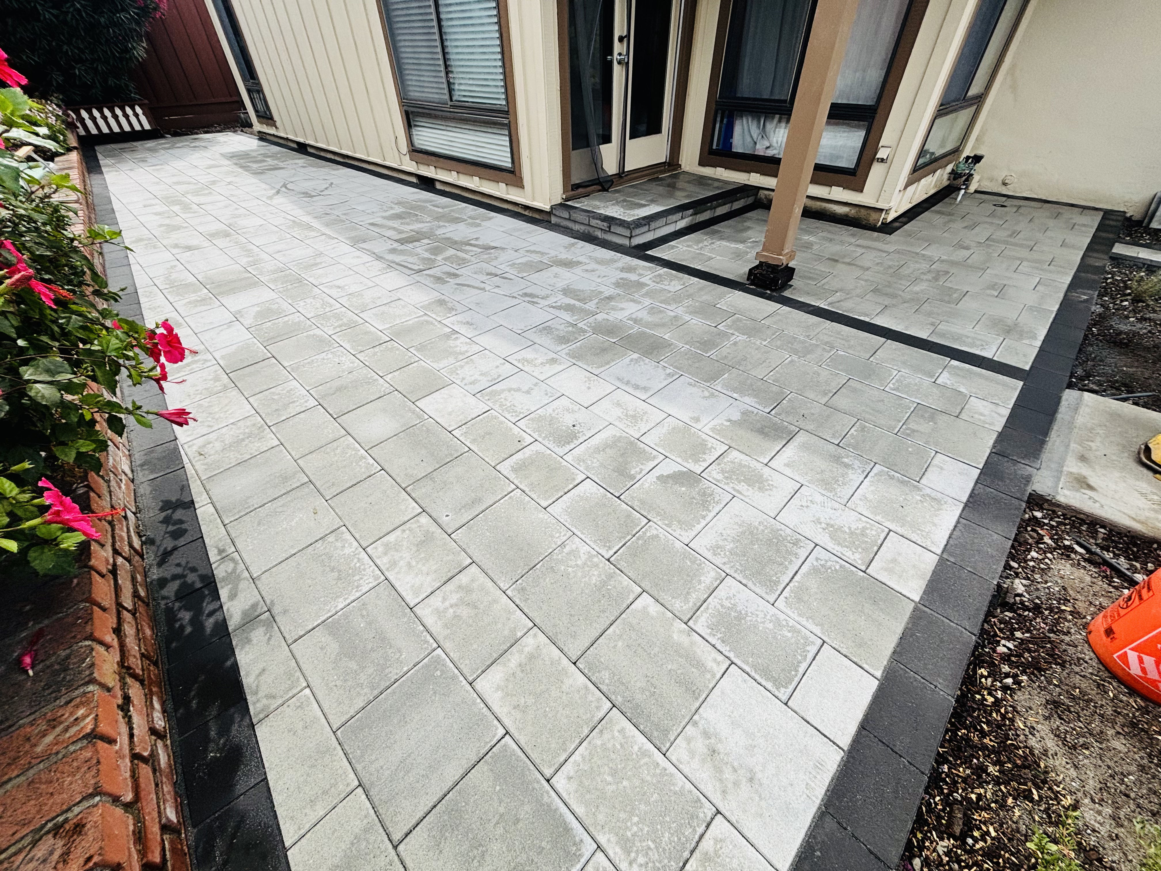 Modern paver patio completed by Garescape in the Bay Area